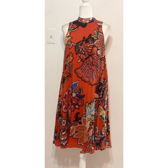 Anthropologie Maeve Larkhill Size XS Silk Floral Trapeze Swing Dress Boho - Picture 2 of 13